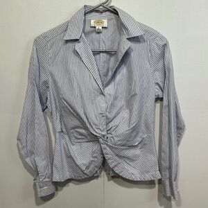 Pacifica Blue and White Striped Button Down Shirt